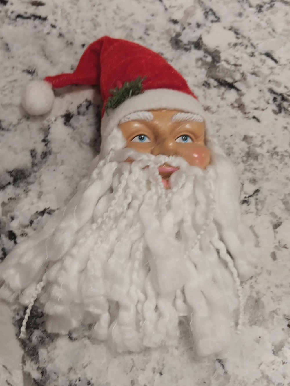 Holiday Santa Head - Red and White